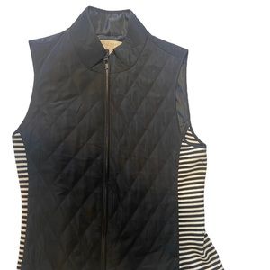 Talbots black striped vest like new